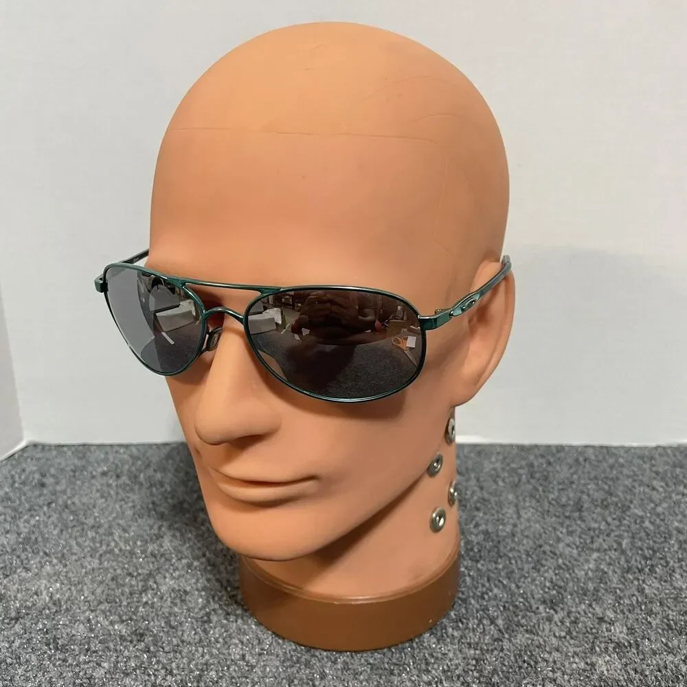 Oakley Gwen Sunglasses Womens 59mm Teal Aviator Metal Gray Lenses OO4068-08